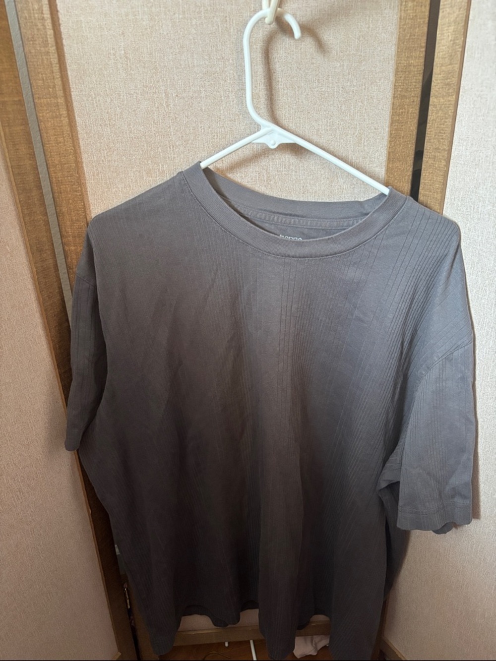 Claiborne Men's Short Sleeve Ribbed Tee in Charcoal 2XL